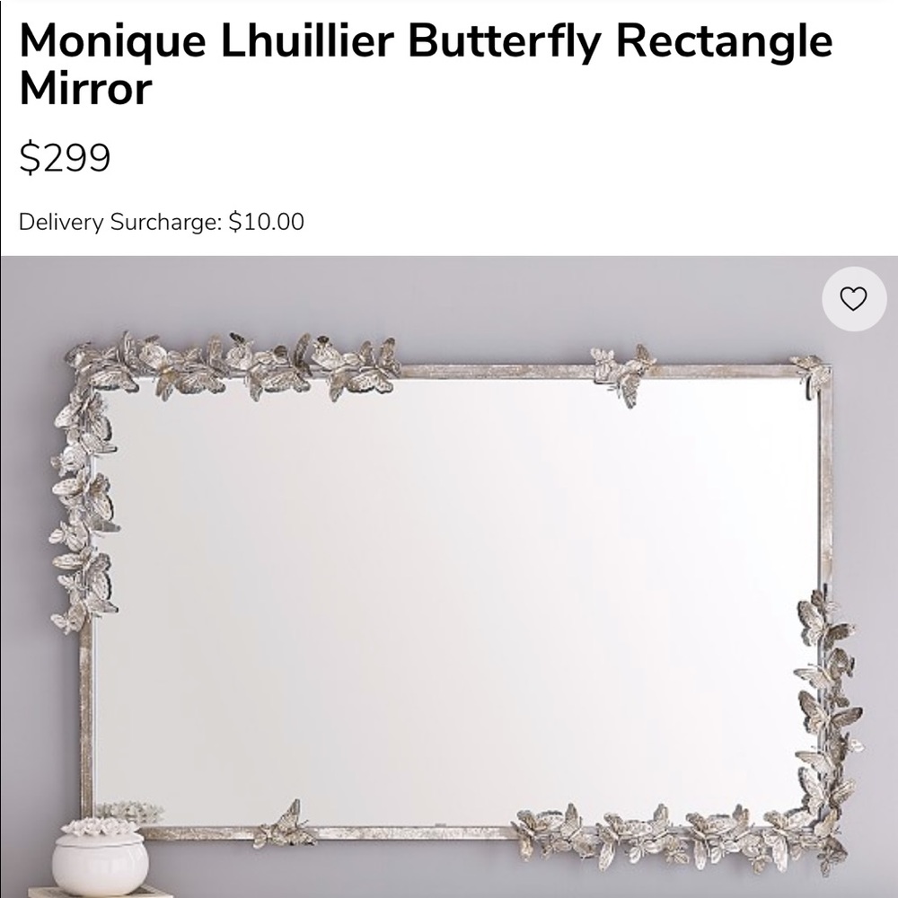 ISO Monique Lhuillier Butterfly Rectangle Mirror